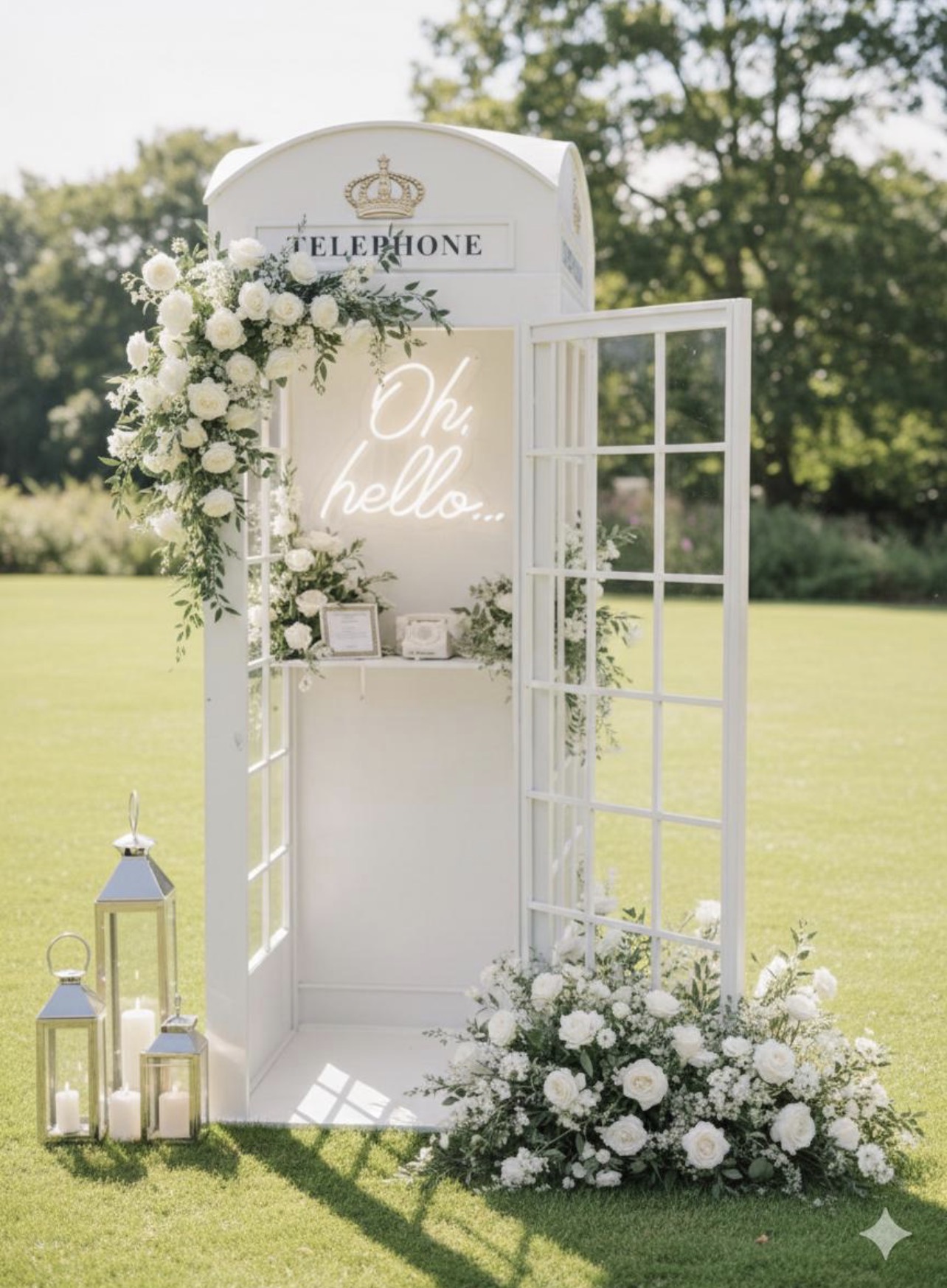 White British Phone Booth Audio and Video Guestbook
